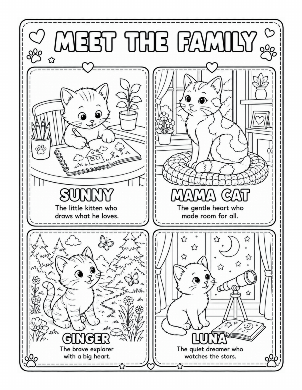 Actual printable page from Sunny's Sketchbook